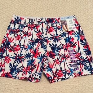Caribbean Joe Women’s Size 6 Tropical Palm Shorts - Red, Blue, White